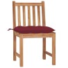 Chaises de jardin lot de 4 avec coussins Bois de teck massif 551251551251