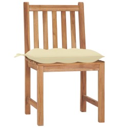 Chaises de jardin lot de 4 avec coussins Bois de teck massif 551254551254