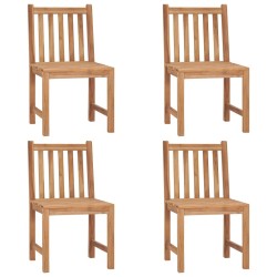 Chaises de jardin lot de 4 avec coussins Bois de teck massif 551254551254