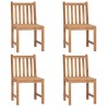 Chaises de jardin lot de 4 avec coussins Bois de teck massif 551254551254
