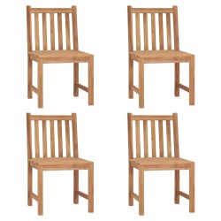 Chaises de jardin lot de 4 avec coussins Bois de teck massif 551259551259