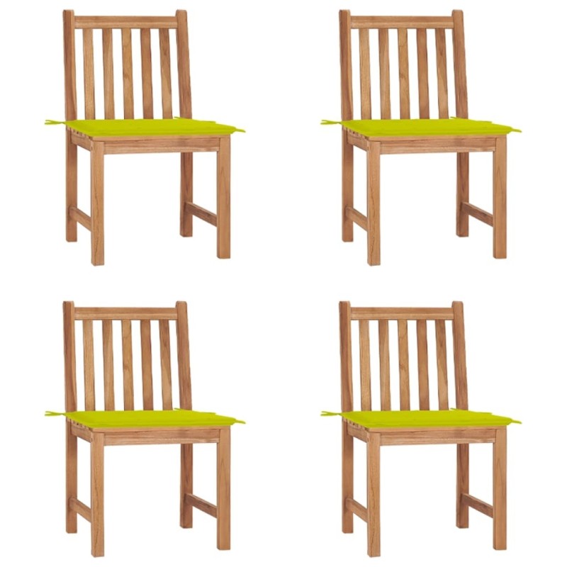 Chaises de jardin lot de 4 avec coussins Bois de teck massif 551261551261