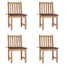 Chaises de jardin lot de 4 avec coussins Bois de teck massif 551263551263