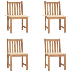 Chaises de jardin lot de 4 avec coussins Bois de teck massif 551267551267