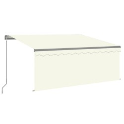 Auvent manuel rétractable avec store et LED 3x2,5 m Crème   551277551277
