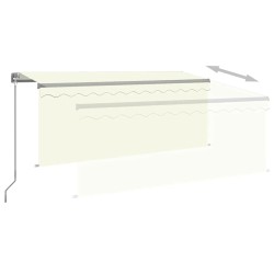 Auvent manuel rétractable avec store et LED 3x2,5 m Crème   551277551277