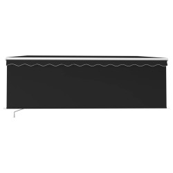 Auvent manuel rétractable avec store et LED 4x3 m Anthracite 551283551283