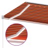Auvent manuel rétractable avec LED 300x250 cm Orange et marron 551286551286
