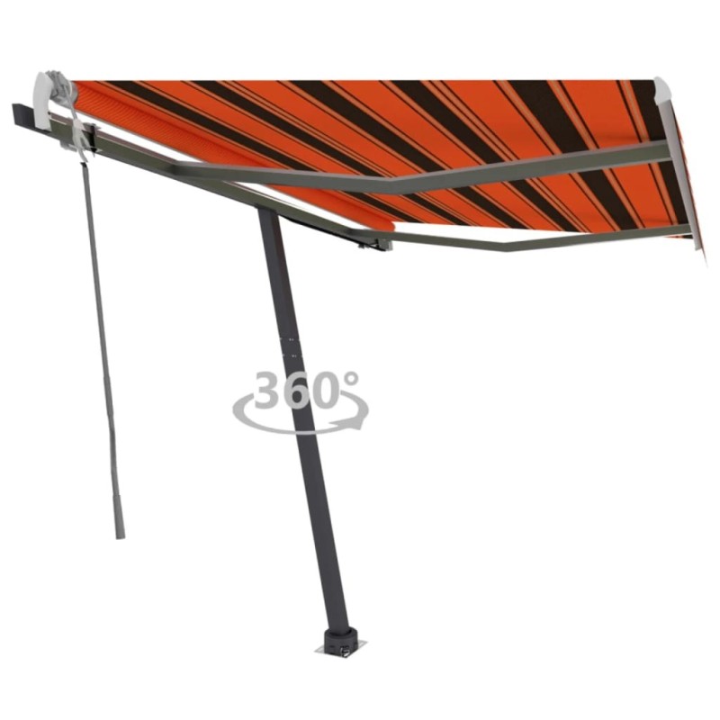 Auvent manuel rétractable sur pied 300x250 cm Orange et marron 551298551298