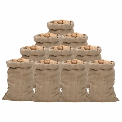 Sacs en jute 10 pcs 60x105 cm 100 % jute 340 g/m² 551302551302