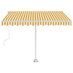 Auvent automatique sur pied 300x250 cm Jaune/Blanc 551310551310