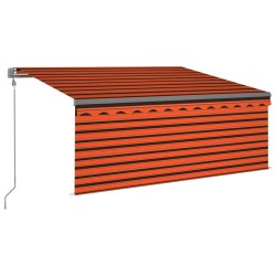 Auvent rétractable automatique store 3,5x2,5 m Orange et marron 551315551315