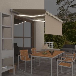 Auvent rétractable manuel avec store et LED 3,5x2,5 m Crème 551322551322