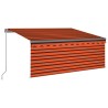 Auvent rétractable manuel avec store 3,5x2,5 m Orange et marron 551324551324