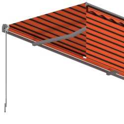 Auvent rétractable manuel avec store 3,5x2,5 m Orange et marron 551324551324