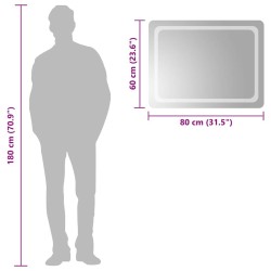 Miroir de salle de bain à LED 80x60 cm 551328551328