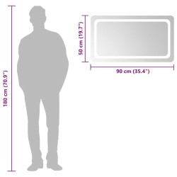 Miroir de salle de bain à LED 90x50 cm 551339551339