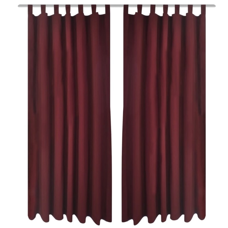 2 pcs Rideau à Passant Micro Satin Bordeaux 140 x 225 cm 551341551341