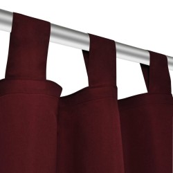 2 pcs Rideau à Passant Micro Satin Bordeaux 140 x 225 cm 551341551341
