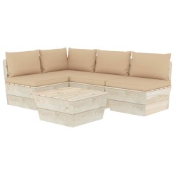 Salon de jardin palette 5 pcs avec coussins bois d'épicéa 551342551342