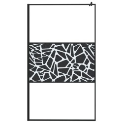 Paroi de douche 115x195 cm Verre ESG avec design de pierre Noir 551344551344