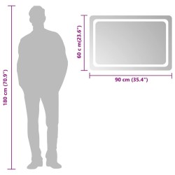 Miroir de salle de bain à LED 90x60 cm 551347551347