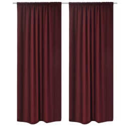 Rideau occultant 2 pcs à double couche 140 x 245 cm Bordeaux  551348551348