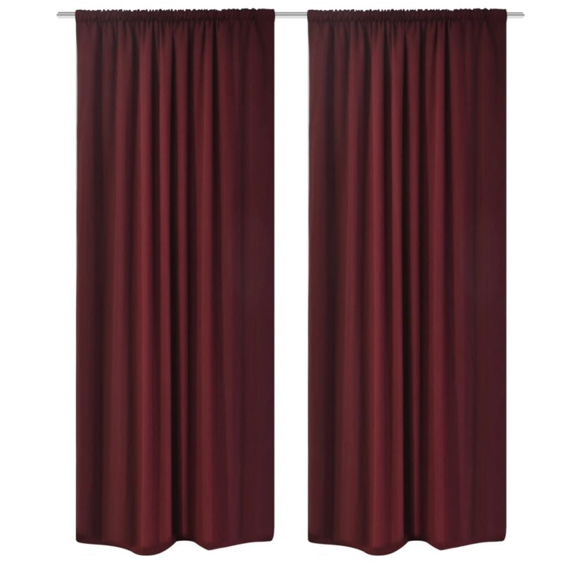 Rideau occultant 2 pcs à double couche 140 x 245 cm Bordeaux  551348551348