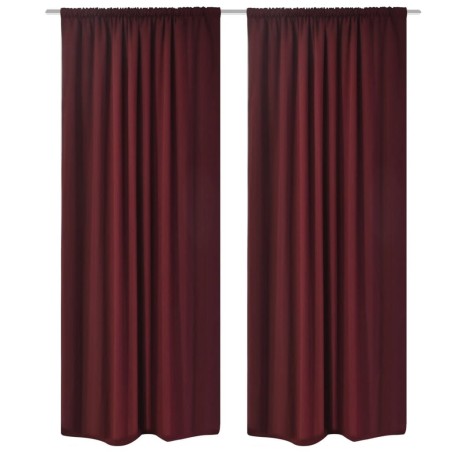 Rideau occultant 2 pcs à double couche 140 x 245 cm Bordeaux  551348551348