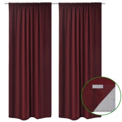 Rideau occultant 2 pcs à double couche 140 x 245 cm Bordeaux  551348551348