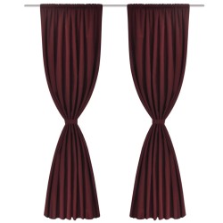 Rideau occultant 2 pcs à double couche 140 x 245 cm Bordeaux  551348551348