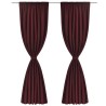 Rideau occultant 2 pcs à double couche 140 x 245 cm Bordeaux  551348551348