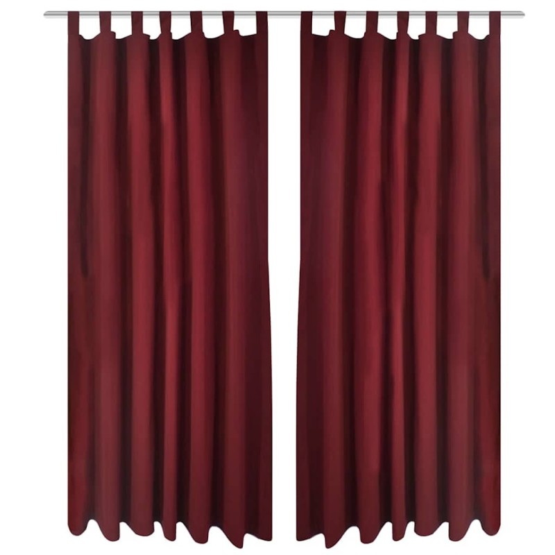 2 pcs Rideau à Passant Micro Satin Bordeaux 140 x 175 cm 551350551350