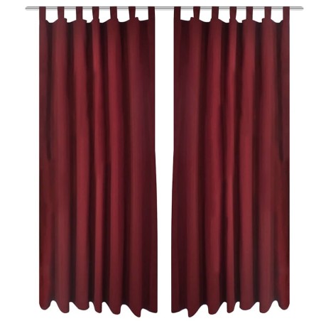 2 pcs Rideau à Passant Micro Satin Bordeaux 140 x 175 cm 551350551350