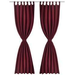 2 pcs Rideau à Passant Micro Satin Bordeaux 140 x 175 cm 551350551350