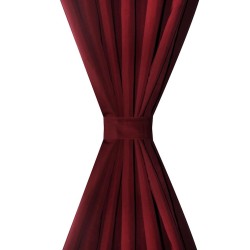 2 pcs Rideau à Passant Micro Satin Bordeaux 140 x 175 cm 551350551350