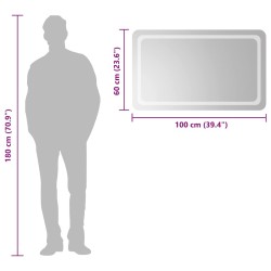 Miroir de salle de bain à LED 100x60 cm 551353551353