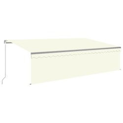 Auvent rétractable manuel avec store et LED 5x3 m Crème 551355551355