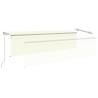 Auvent rétractable manuel avec store et LED 5x3 m Crème 551355551355