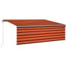 Auvent automatique rétractable avec store 4x3m Orange et marron   551356551356