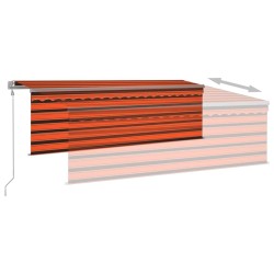 Auvent automatique rétractable avec store 4x3m Orange et marron   551356551356