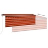 Auvent automatique rétractable avec store 4x3m Orange et marron   551356551356