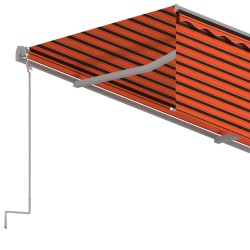 Auvent automatique rétractable avec store 4x3m Orange et marron   551356551356
