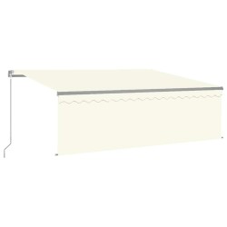 Auvent manuel rétractable avec store et LED 4x3m Crème 551361551361