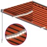 Auvent manuel rétractable avec store LED 4x3 m Orange et marron 551367551367