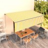 Auvent rétractable manuel avec store 5x3 m Jaune et blanc 551368551368