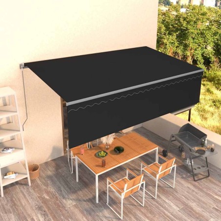 Auvent rétractable manuel avec store 5x3 m Anthracite 551369551369