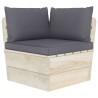 Salon de jardin palette 3 pcs avec coussins bois d'épicéa 551377551377