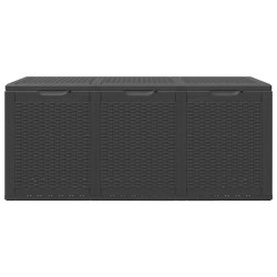 Boîte de rangement de jardin 270 L Noir PP Rotin 551380551380