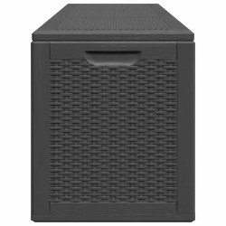 Boîte de rangement de jardin 270 L Noir PP Rotin 551380551380